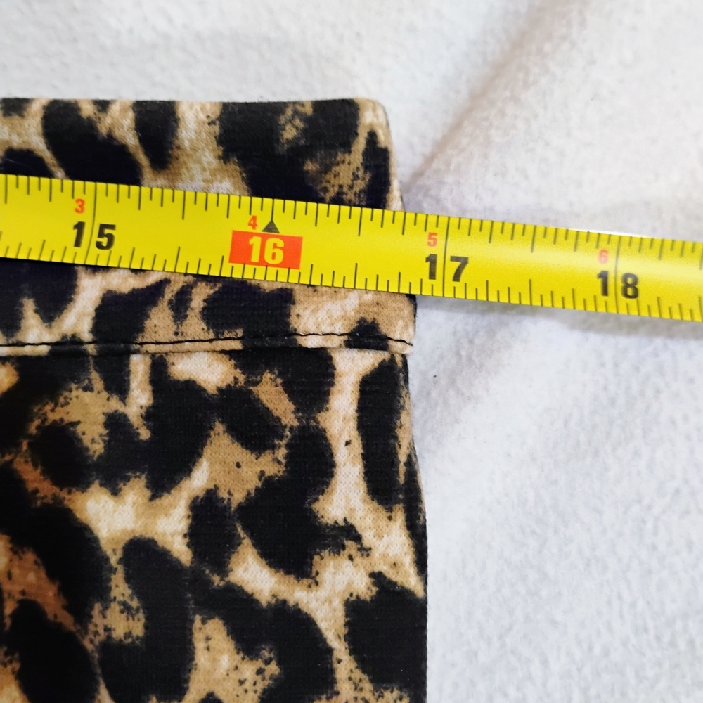 Rafaella Animal Print Pencil Skirt with Bold Red Hem - Picture 8 of 9